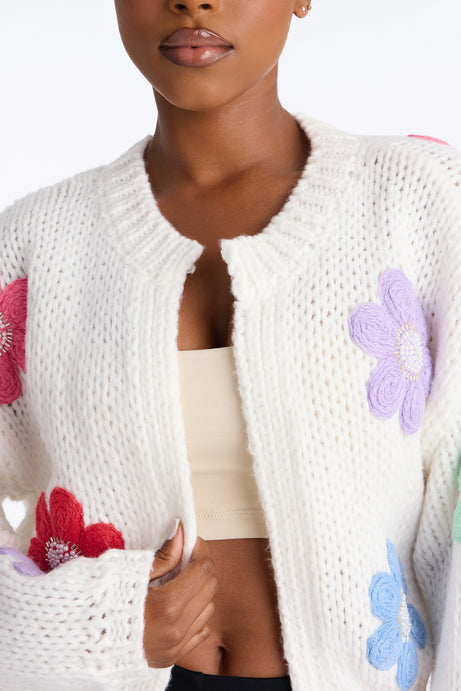 Spring Somewhere Embellished Floral Cardigan
