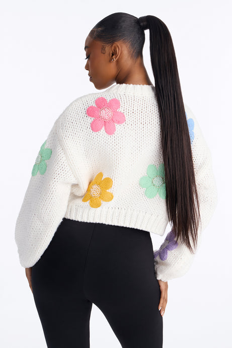 Spring Somewhere Embellished Floral Cardigan