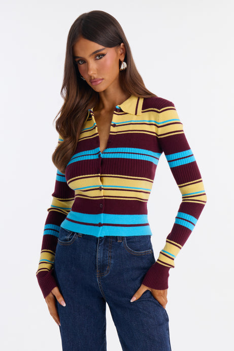 Claudia Striped Cardigan Top