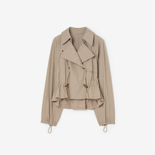 Detachable Hood Stretch Nylon Jacket