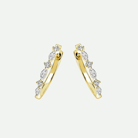 Rose | 9ct Yellow Gold 0.60ct tw Mixed Cut Lab Grown Diamond Hoop Earrings - Interactive Group