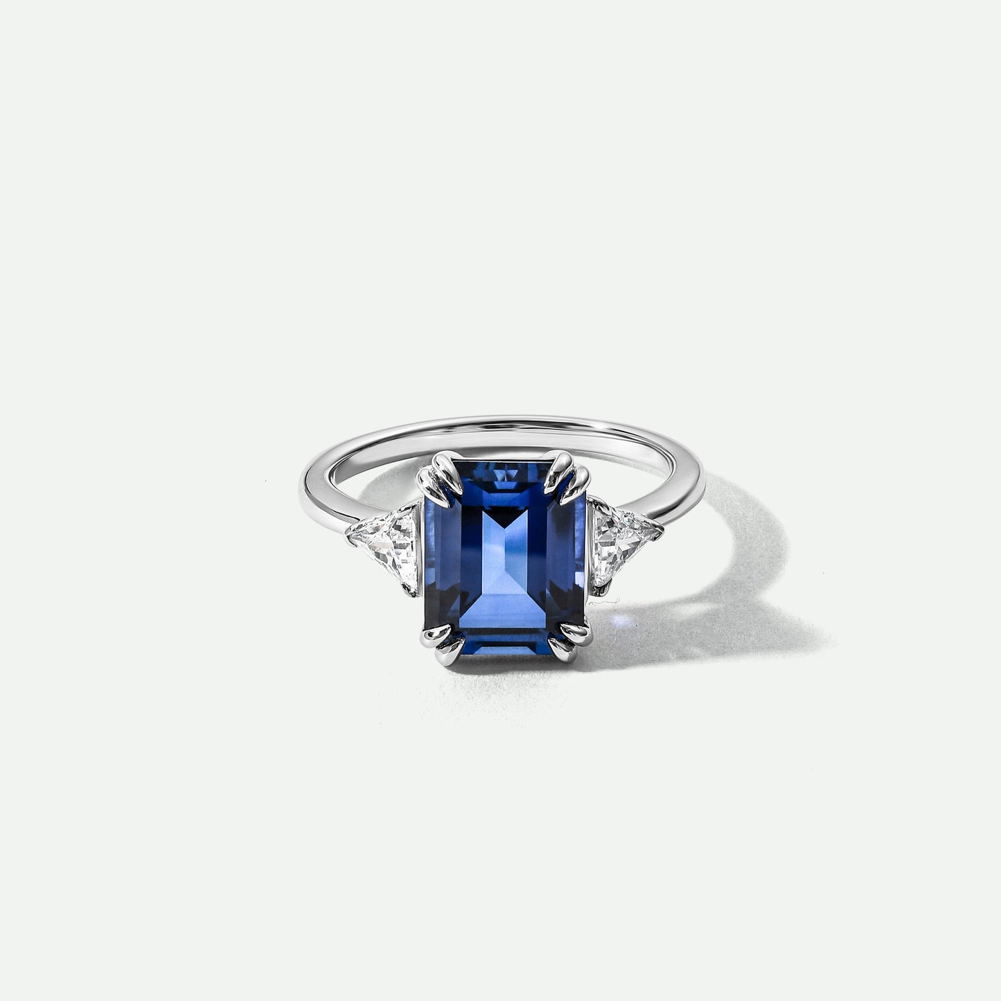 Cassie | 9ct White Gold Created Sapphire and 0.36ct tw Lab Grown Diamond Ring - Interactive Group