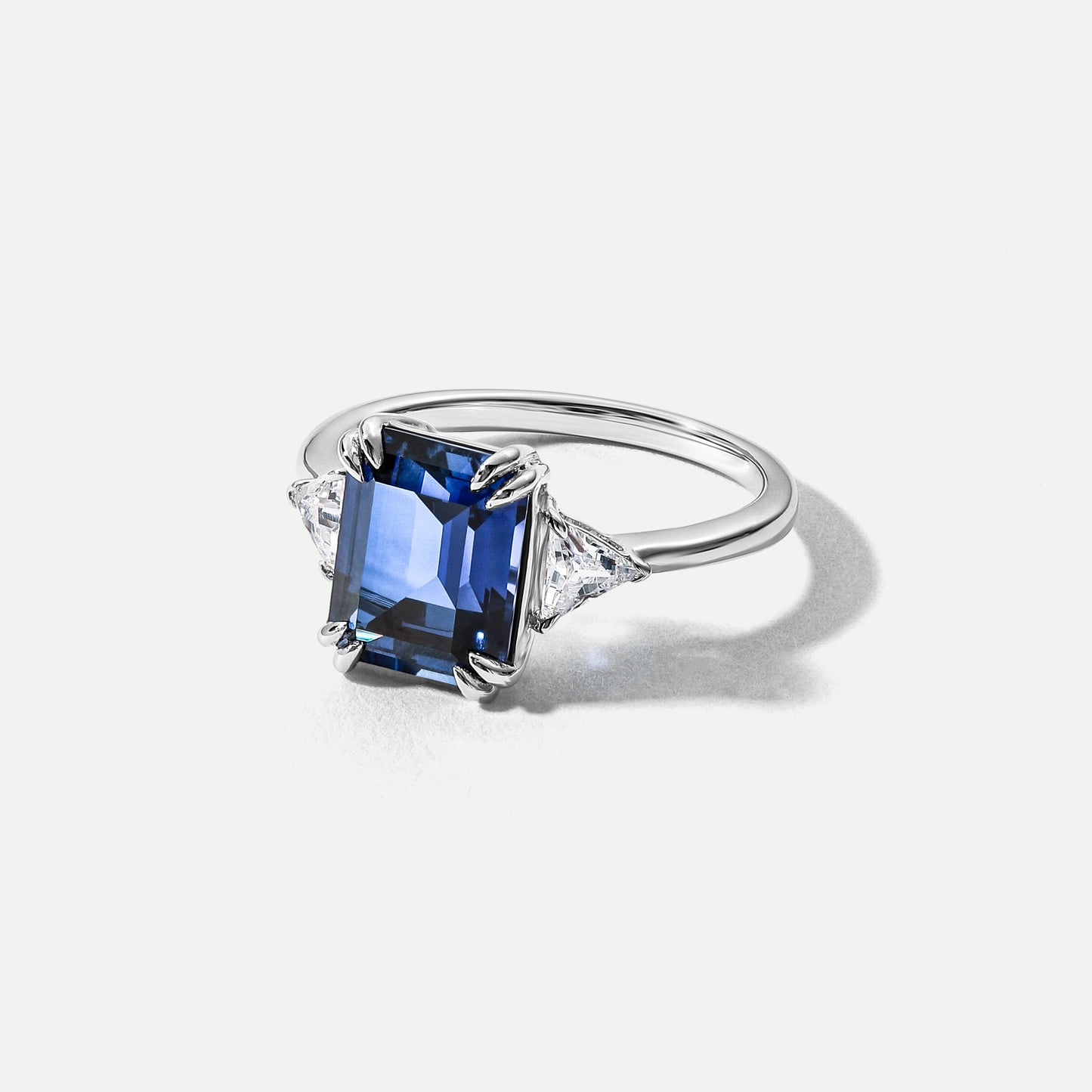 Cassie | 9ct White Gold Created Sapphire and 0.36ct tw Lab Grown Diamond Ring - Interactive Group