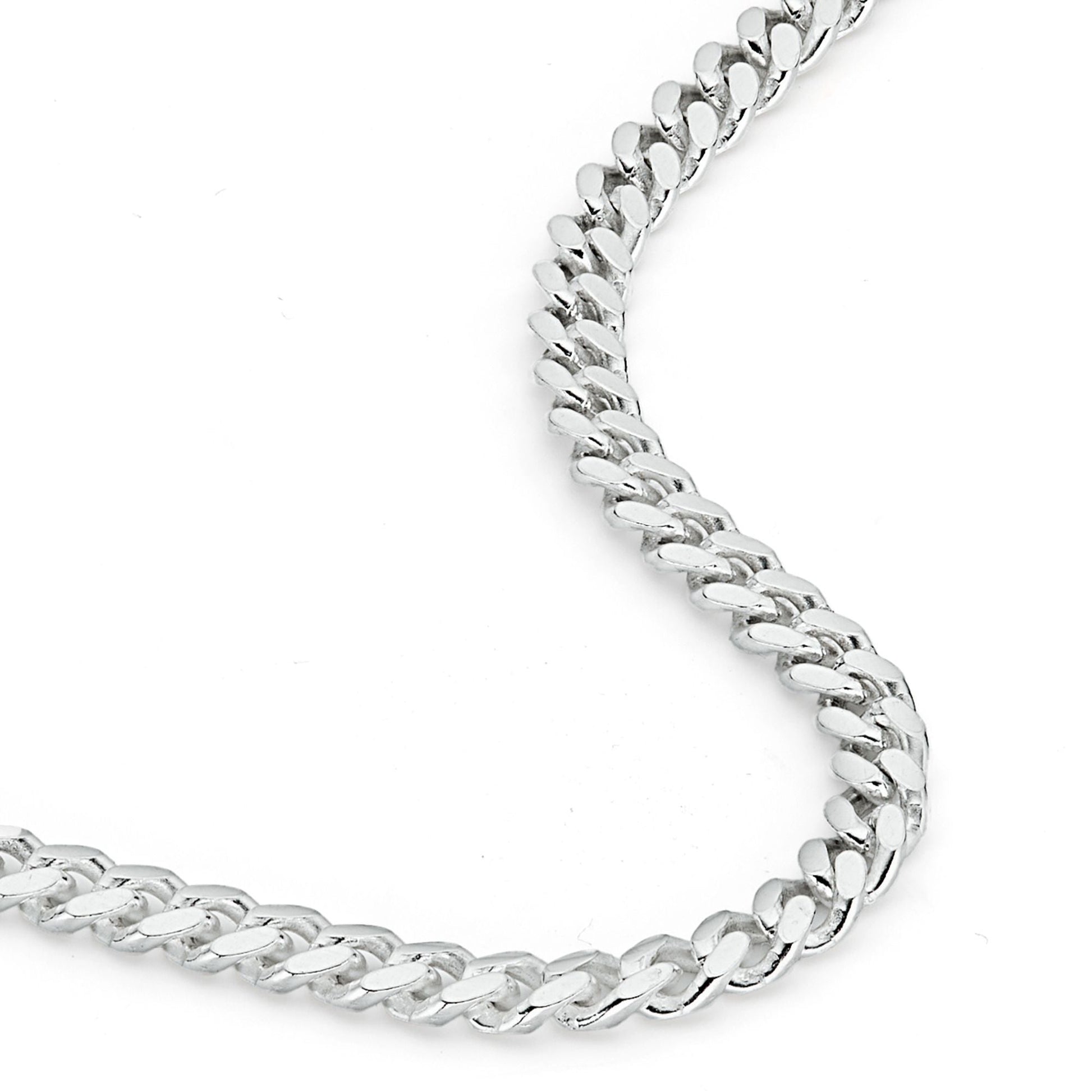 Sterling Silver Curb Chain Cuban (3.5mm) Necklace 24 inch - Interactive Group