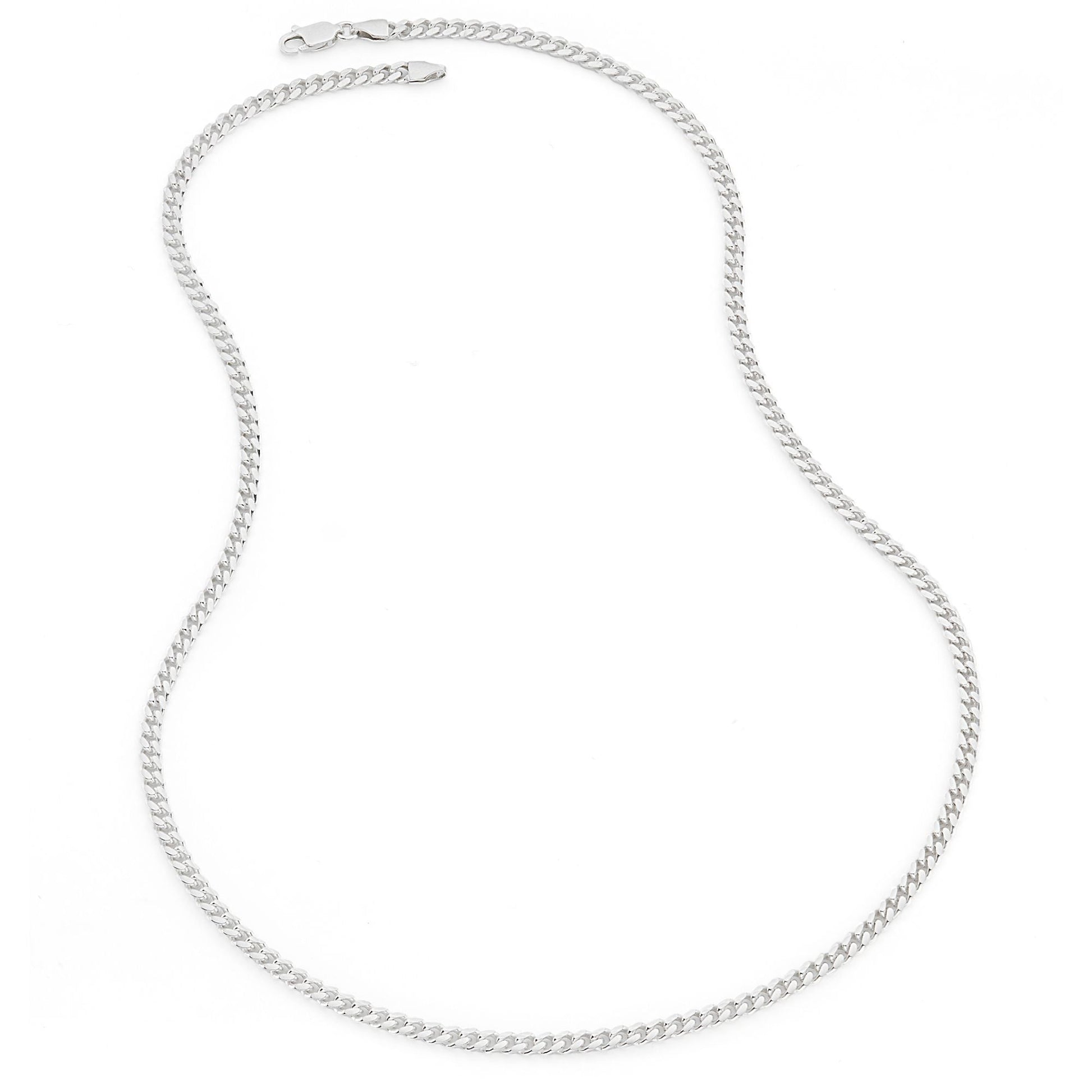 Sterling Silver Curb Chain Cuban (3.5mm) Necklace 24 inch - Interactive Group