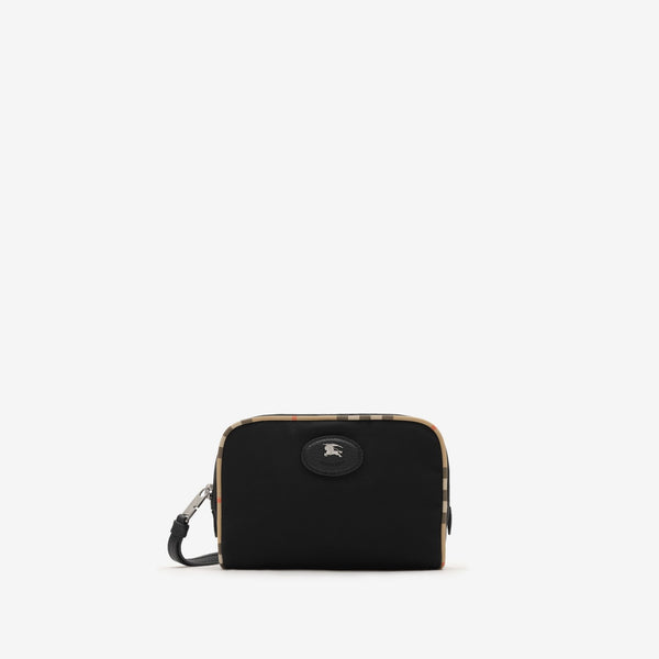 Small Check Trim Travel Pouch