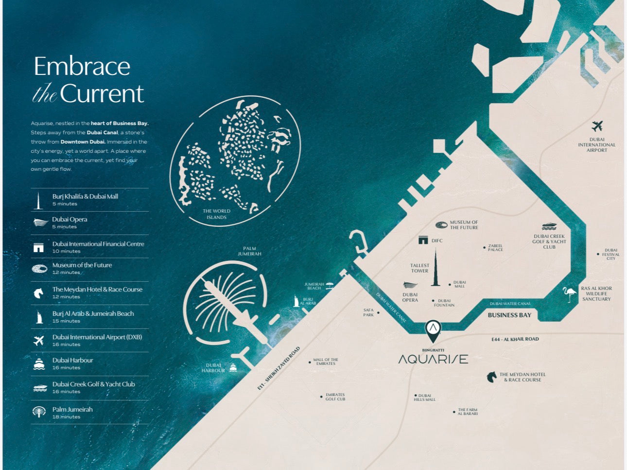 Aquarise — Studio 1 2 3 4 Bedroom Ultra Luxury Residences — Retail Units — Residential Lifestyle Masterpiece — Dubai UAE