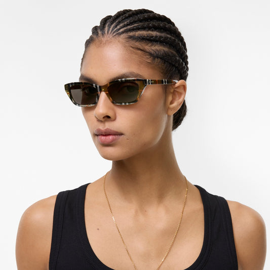 Gradient Check Rectangular Sunglasses