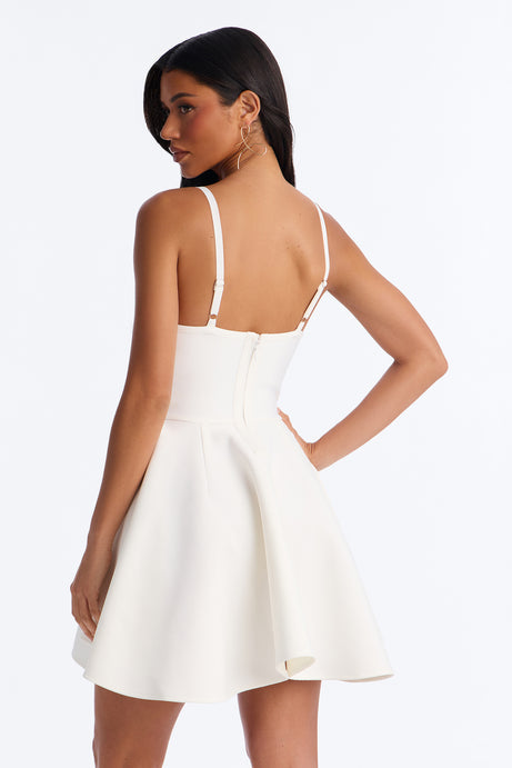Monique Bandage Mermaid Mini Dress - White