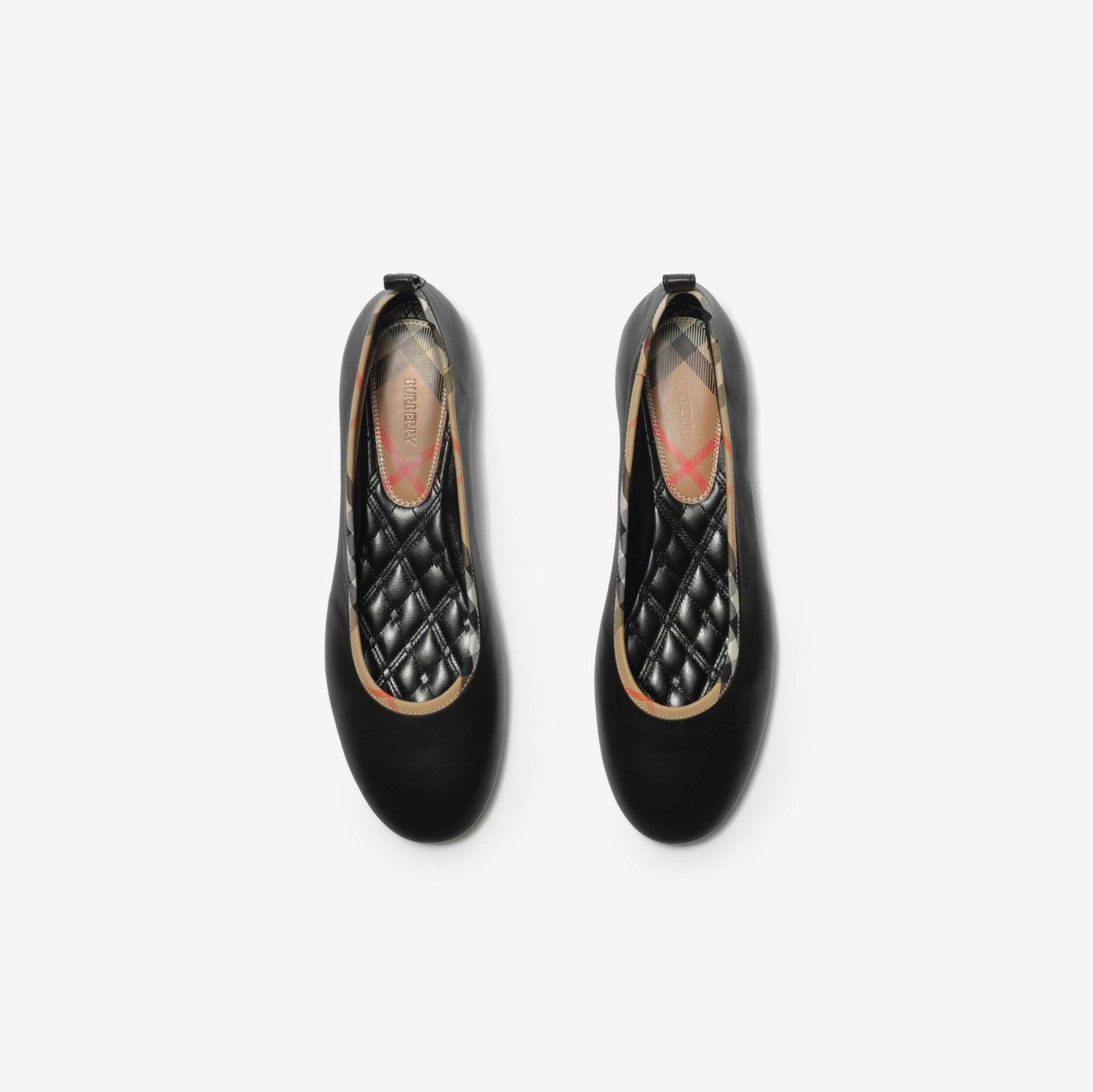 Check Trim Leather Robin Ballerinas