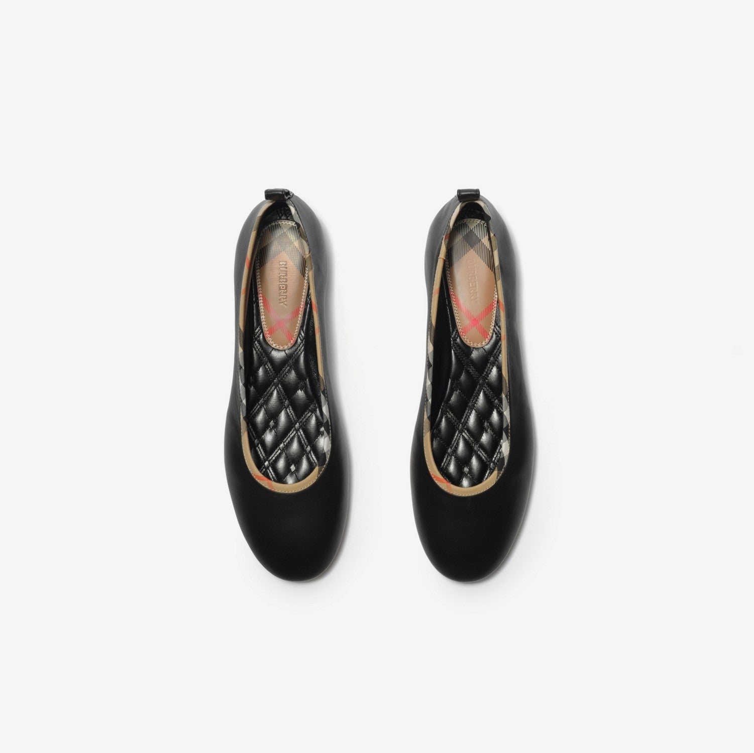 Check Trim Leather Robin Ballerinas
