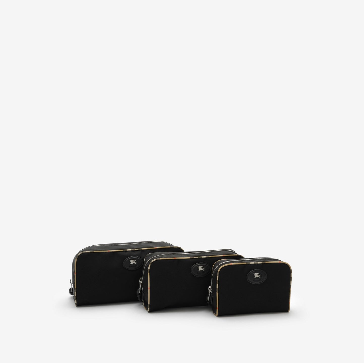 Small Check Trim Travel Pouch