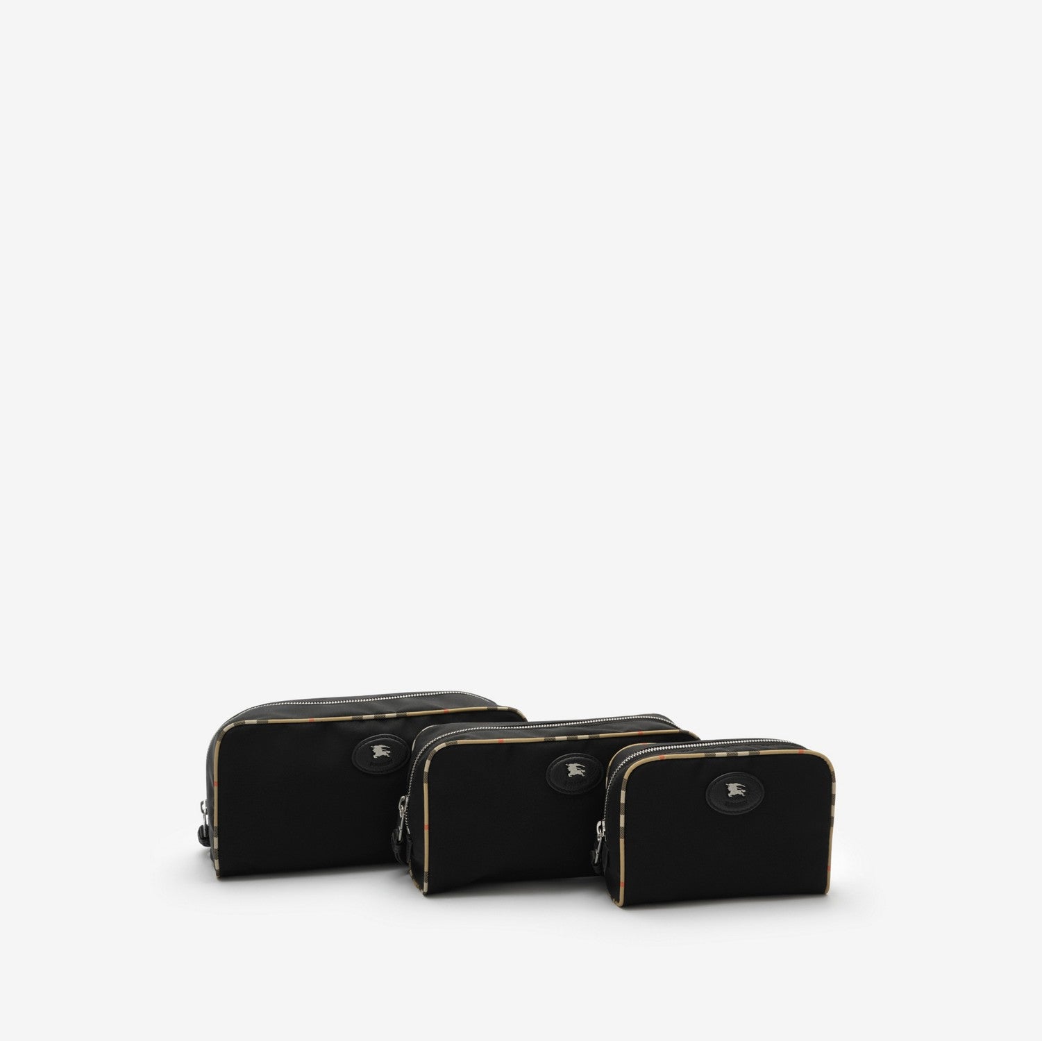 Small Check Trim Travel Pouch