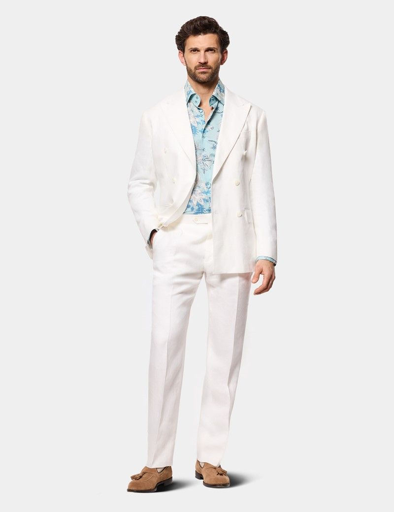 Slim Fit Aqua Blue Floral Curtis Shirt
