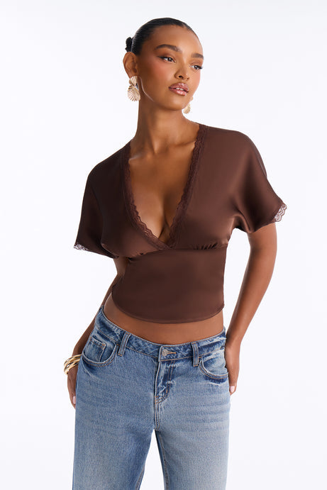 Still Yours V-Neck Satin Blouse