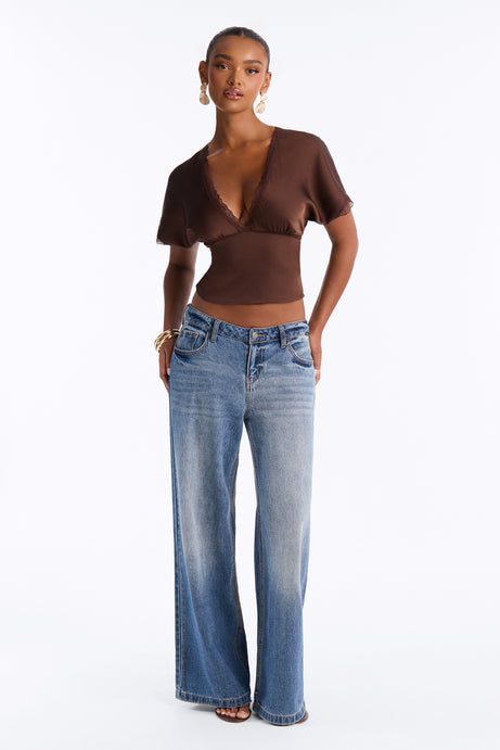 Still Yours V-Neck Satin Blouse