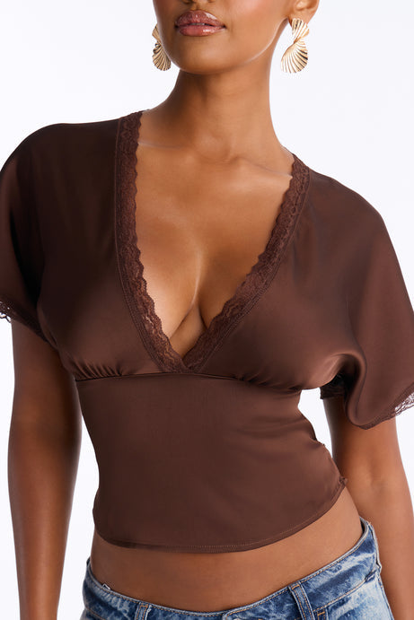 Still Yours V-Neck Satin Blouse