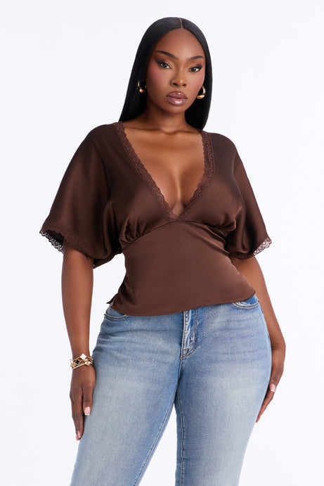 Still Yours V-Neck Satin Blouse
