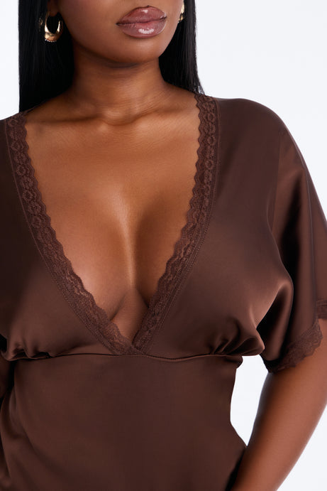 Still Yours V-Neck Satin Blouse