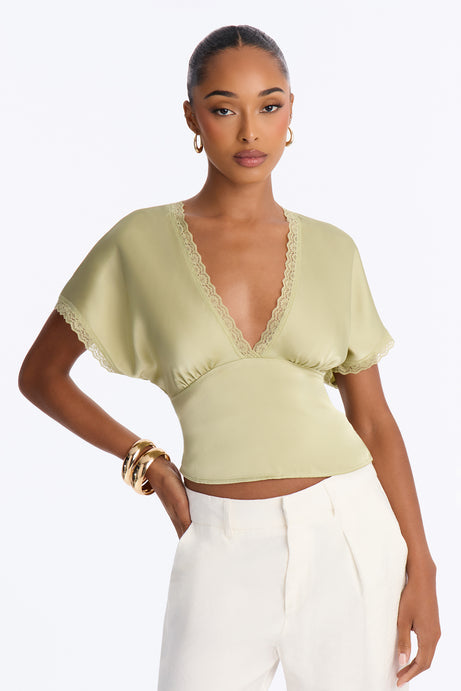Still Yours V-Neck Satin Blouse