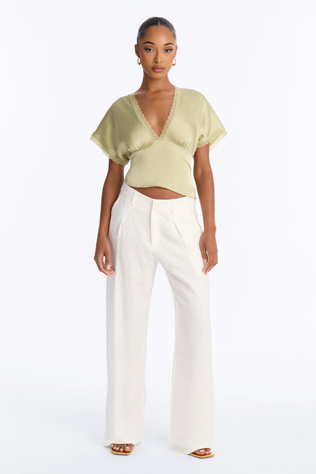 Still Yours V-Neck Satin Blouse