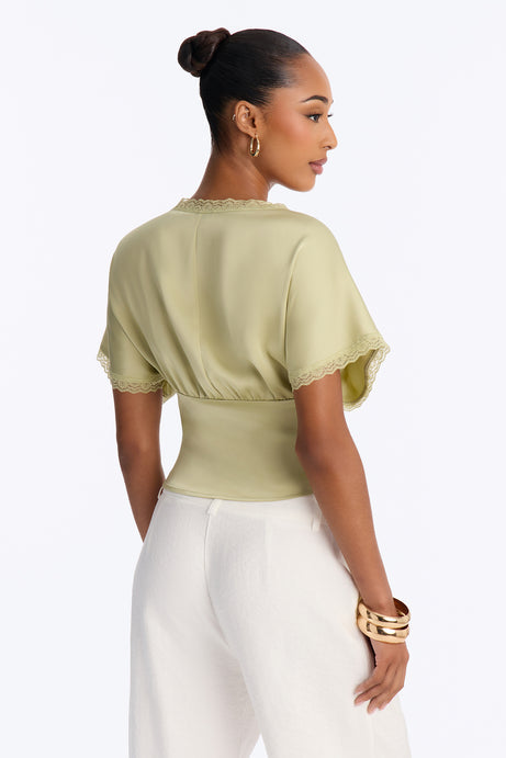 Still Yours V-Neck Satin Blouse