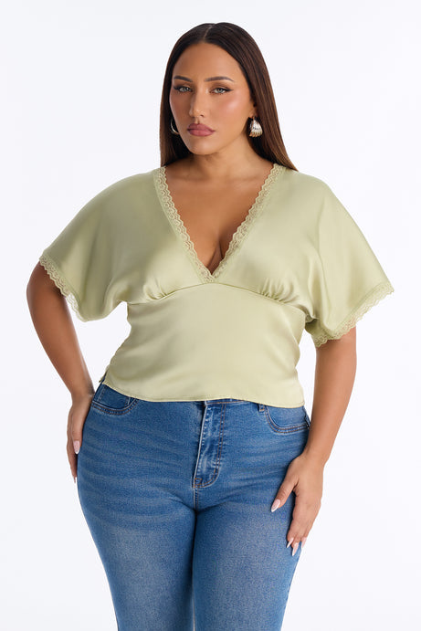 Still Yours V-Neck Satin Blouse