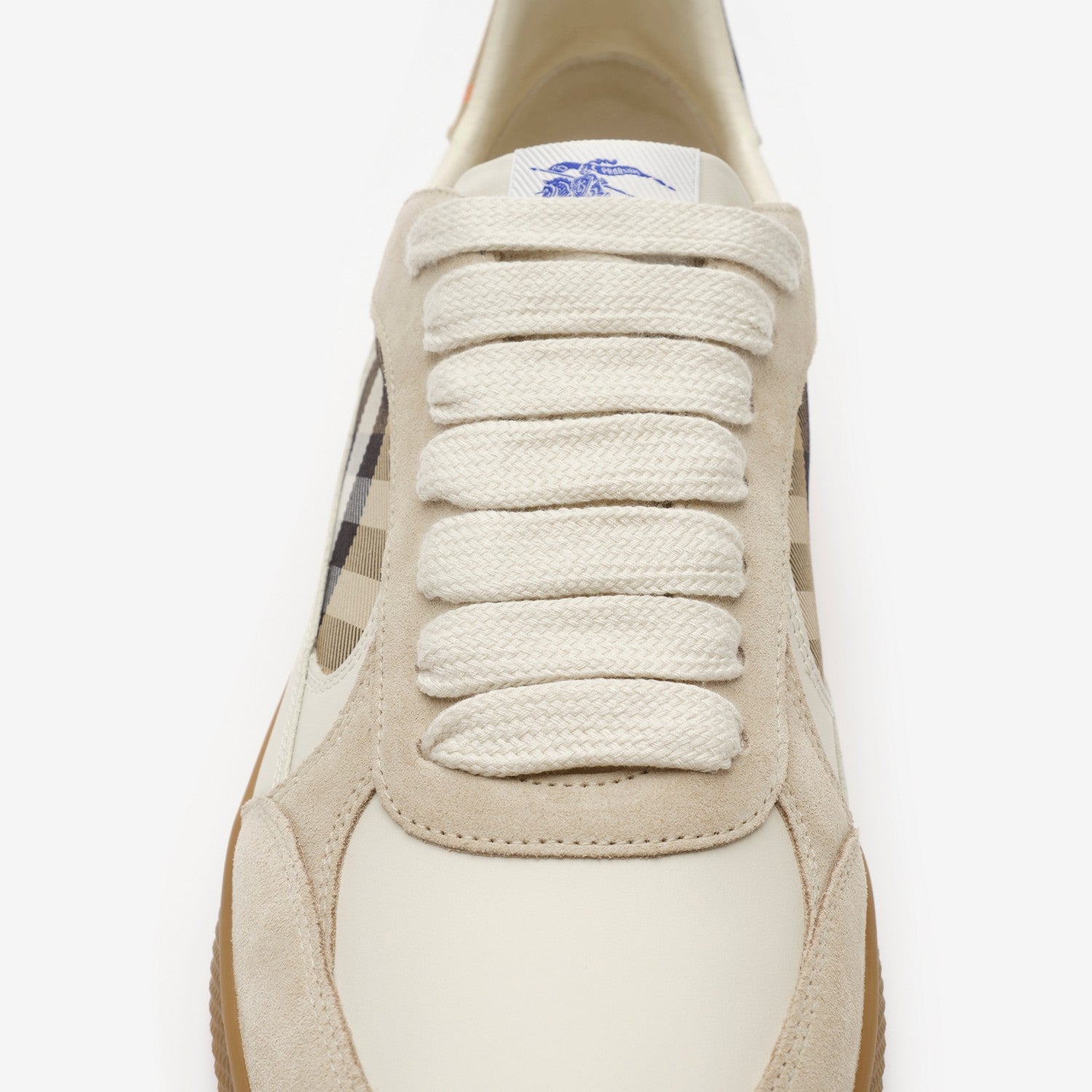 Leather, Suede and Check Terrace Sneakers