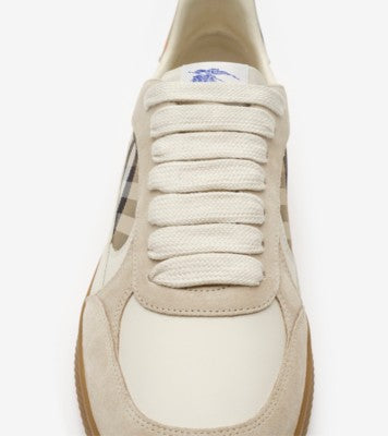 Leather, Suede and Check Terrace Sneakers