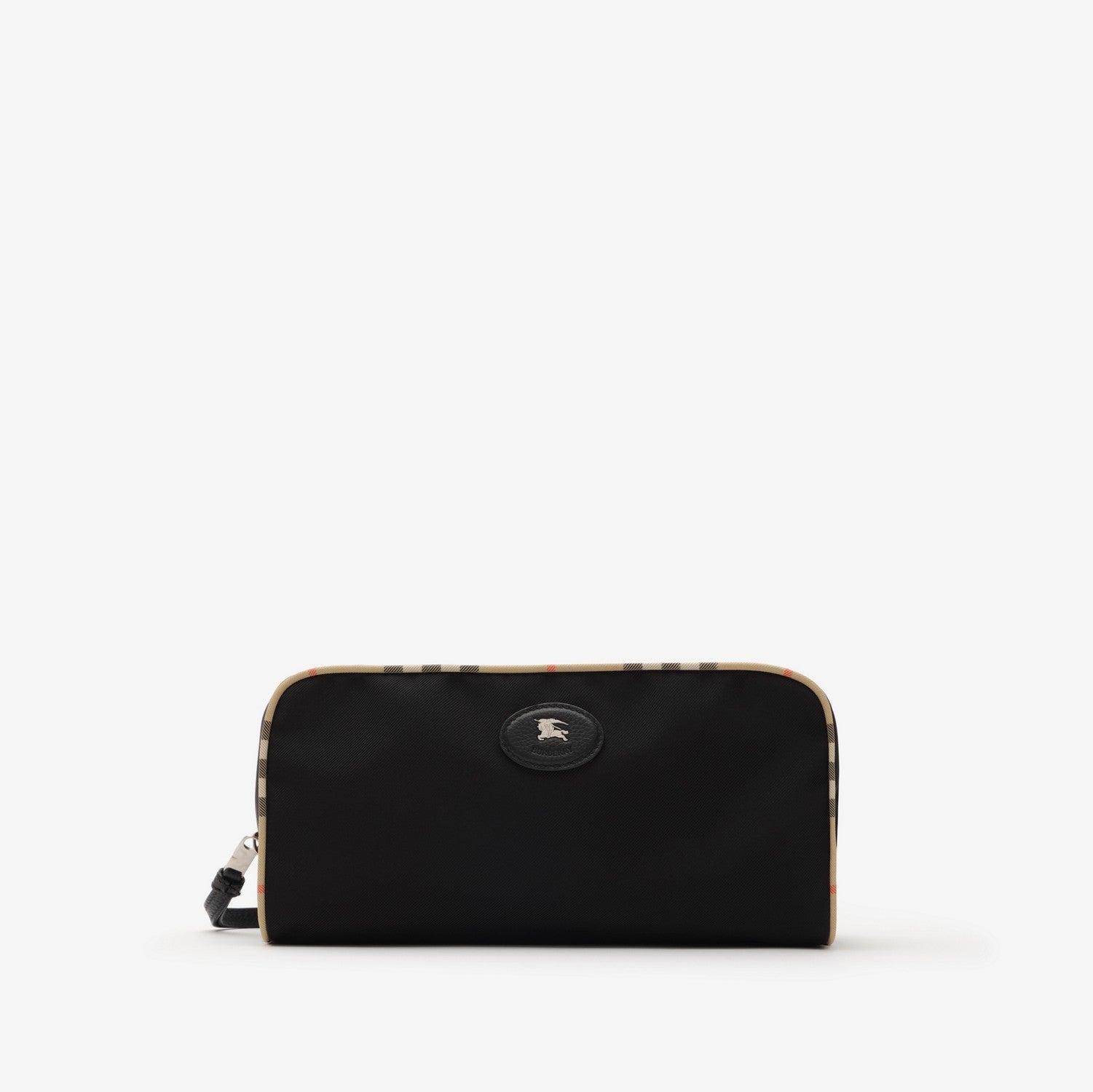 Large Check Trim Travel Pouch