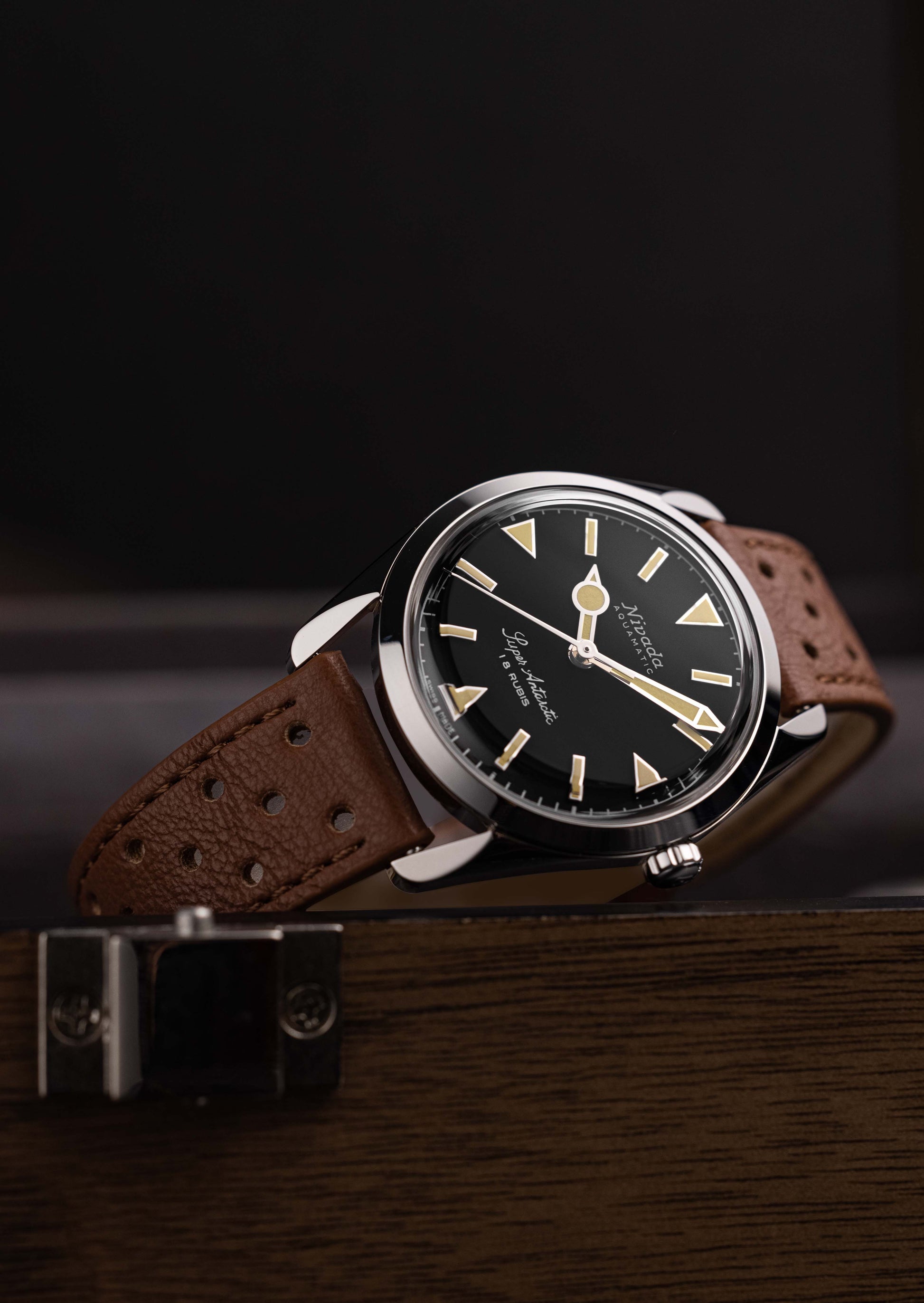 Nivada Grenchen Super Antarctic 35mm - Black White Luminova