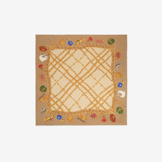 Check Charm Silk Scarf