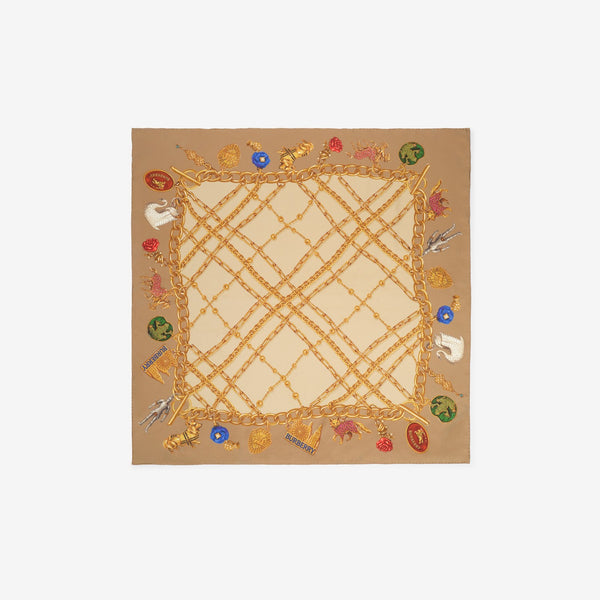 Check Charm Silk Scarf