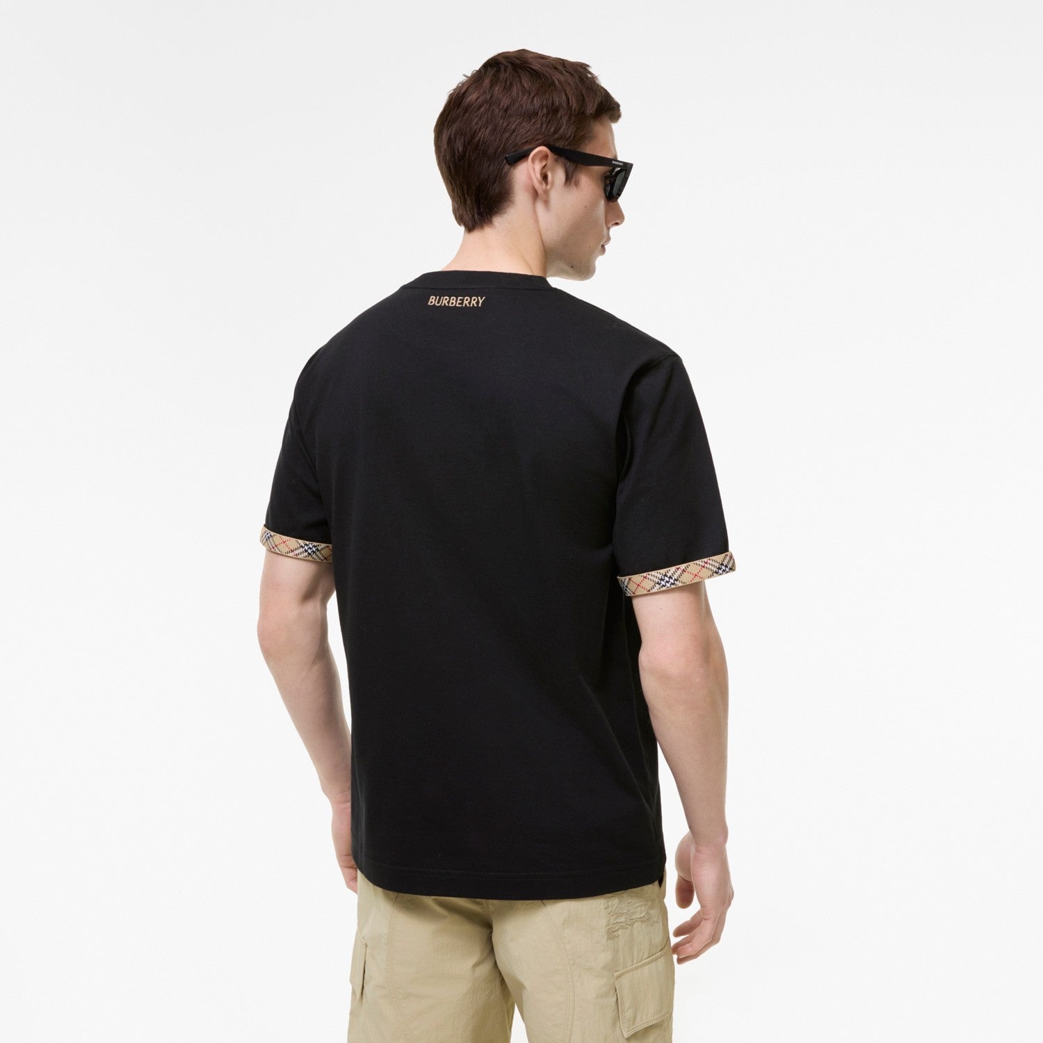 Check Trim Cotton T-shirt