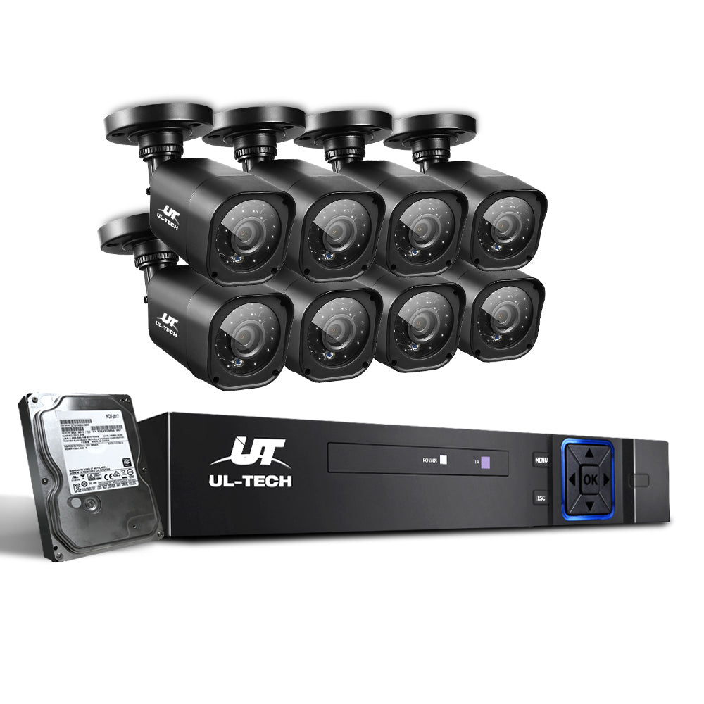 NNEDSZ L- CCTV Security System 2TB 8CH DVR 1080P 8 Camera Sets - Interactive Group
