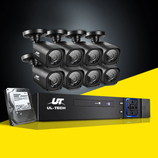 NNEDSZ L- CCTV Security System 2TB 8CH DVR 1080P 8 Camera Sets - Interactive Group