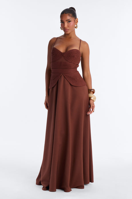 Pretty Energy Flowy Maxi Dress - Chocolate