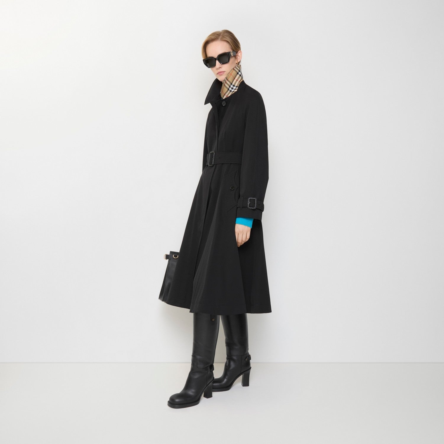 Long Gabardine Ellingham Fit-and-flare Car Coat