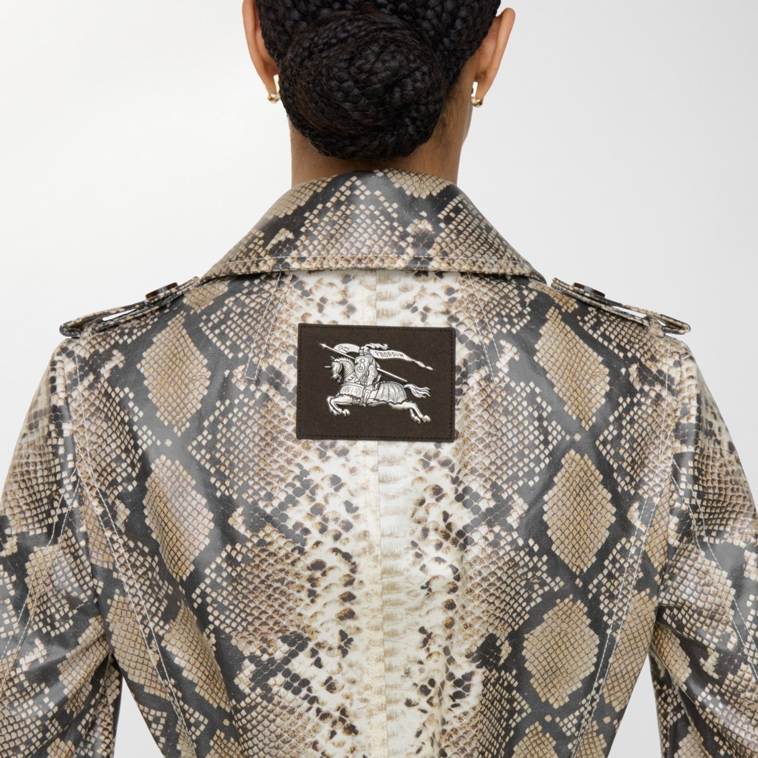 Short Python Print Coated Cotton Stonehaven Car Coat