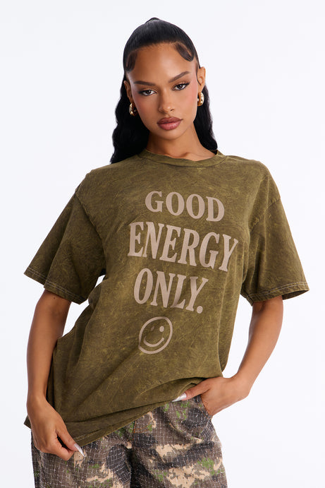 Good Energy Only Washed T-Shirt - Olive