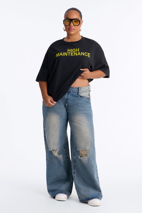 High Maintenance Washed Oversized Tee