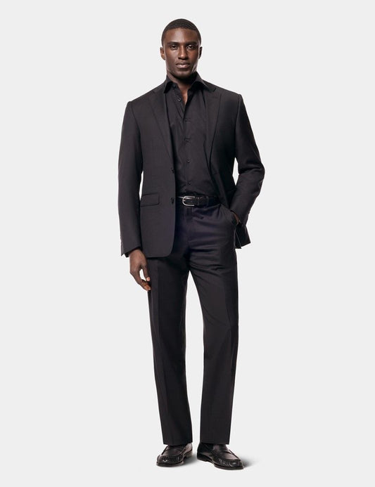 Fitted Slim Black Shirt - Short Sleeve