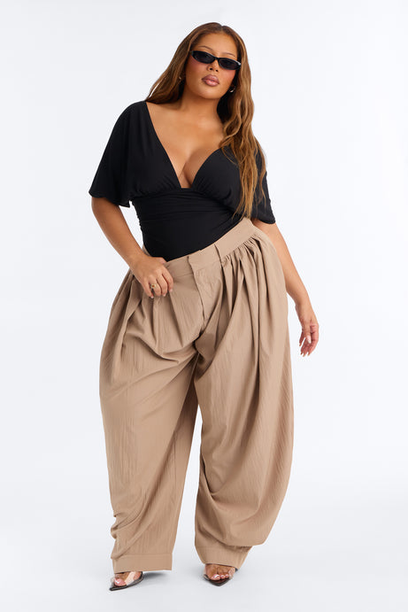Sophie Ruched Short Sleeve V-Neck Bodysuit