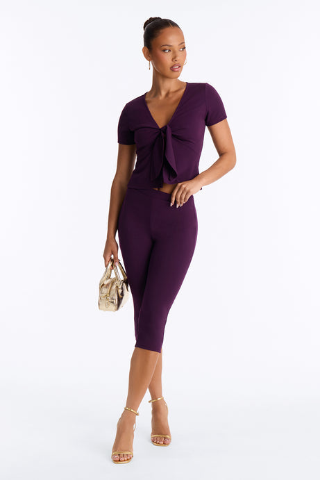 Annaline Tie Front Capri Pant Set