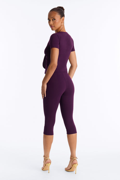 Annaline Tie Front Capri Pant Set