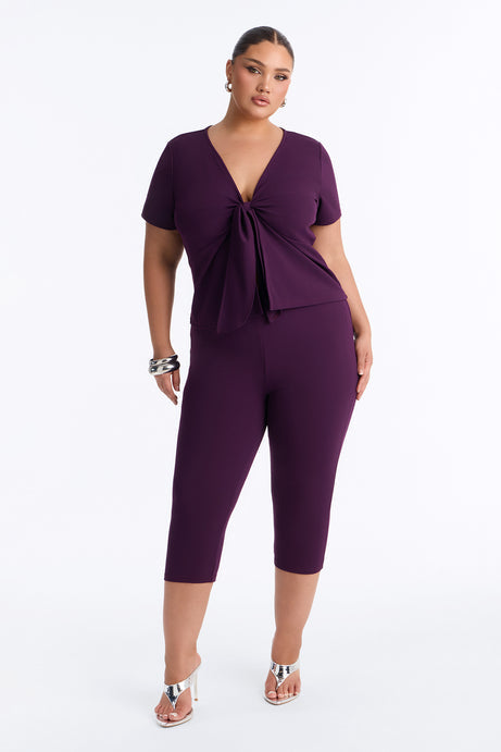 Annaline Tie Front Capri Pant Set