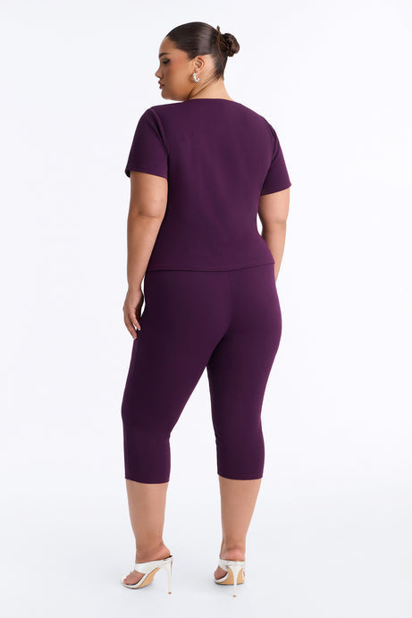 Annaline Tie Front Capri Pant Set