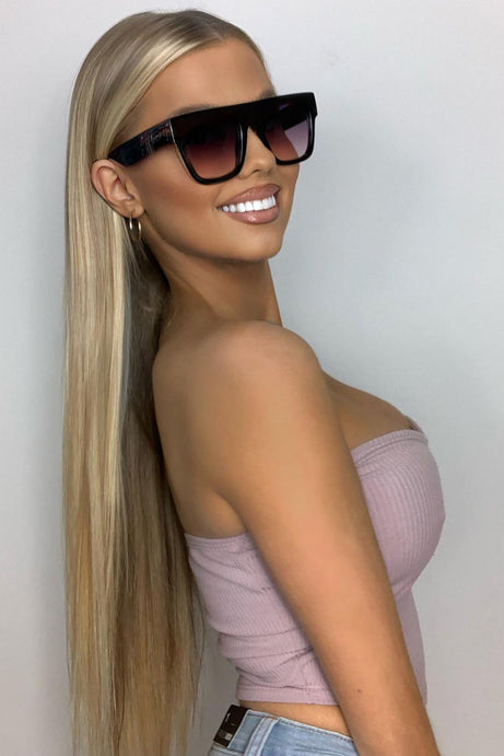 Care Free Shield Sunglasses - Black/Purple