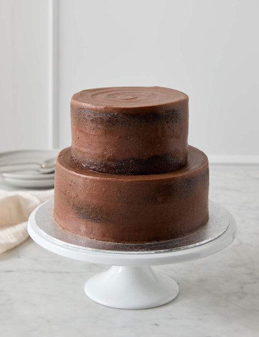 Chocolate Two Tier Naked Cake (Serves 36)