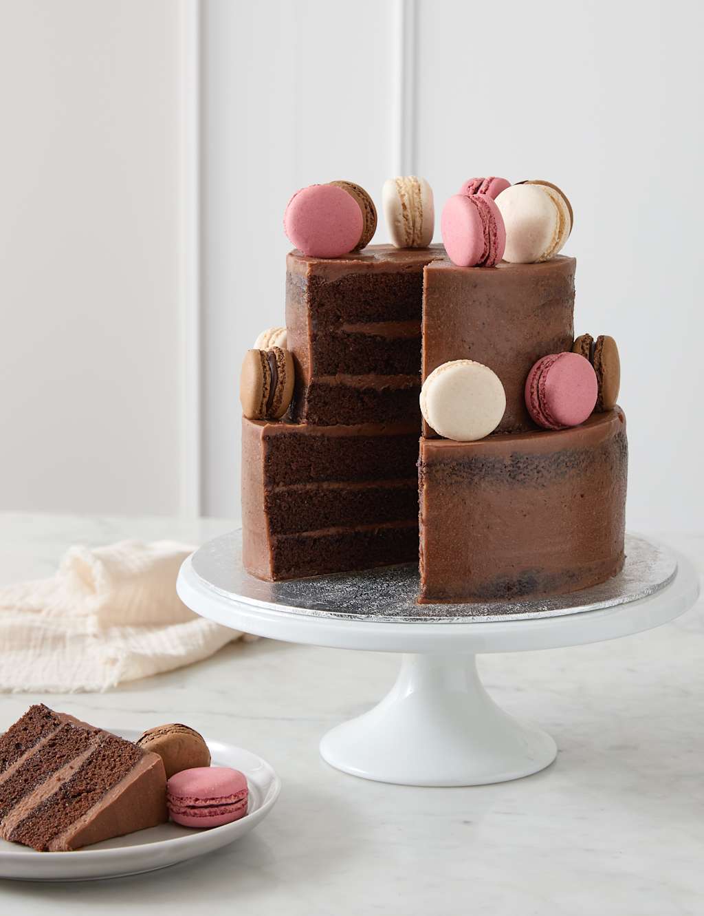 Chocolate Two Tier Naked Cake (Serves 36)